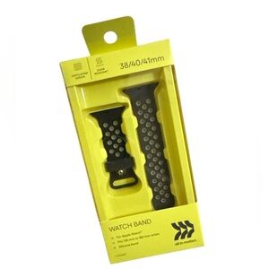 All in Motion Black Silicone Watch Band